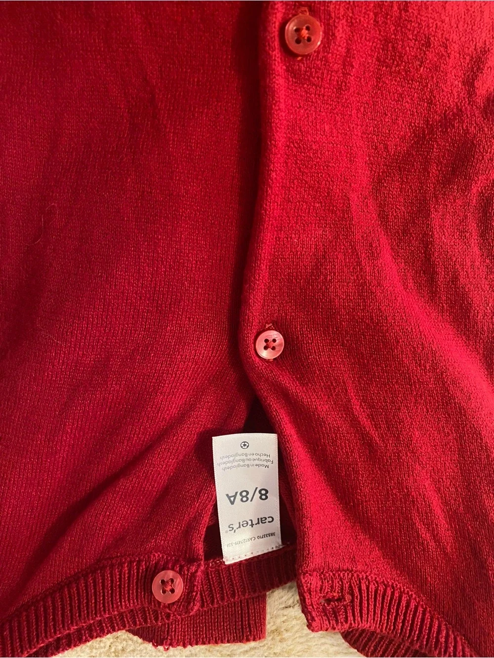 Carter's Red Girls Cardigan with Ruffle Hem